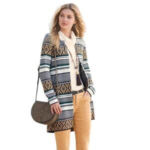 Multi Knit Open Front Long Length Cardigan from Cato Size Large